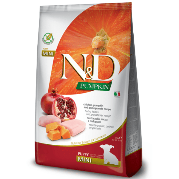 N&D PUMPKIN CHICKEN Puppy Mini Farmina N&D Pumpkin Puppy Mini Dog Food | Lamb, Blueberry & Pumpkin | Rich in Anti-oxidants|Complete Food for Puppies | No Artificial Preservatives - Image 1